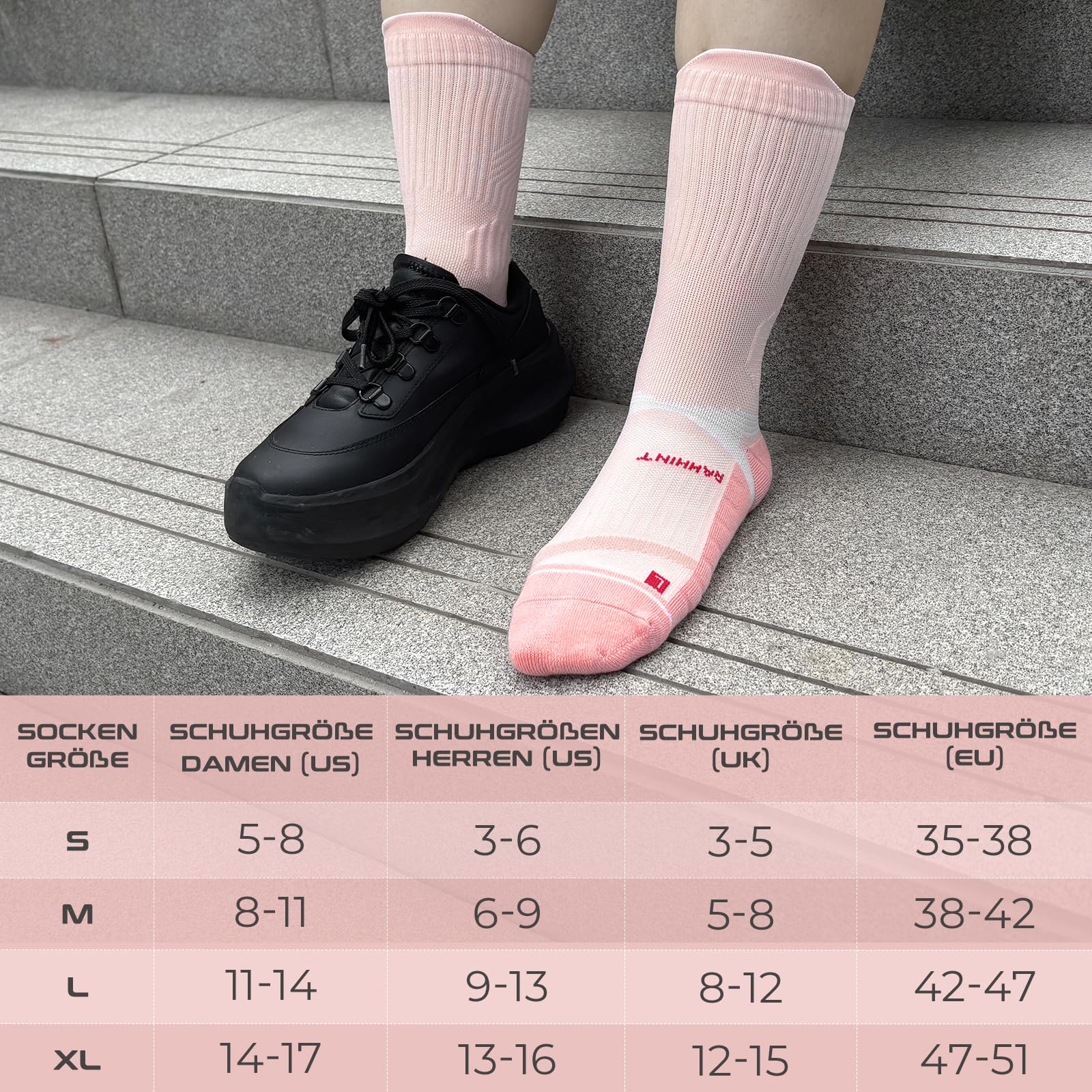Rahhint Coolmax Chaussettes Compressionde Running Femme Anti-ampoules Protection Chevilles Sans Coutures avec Languette lot de 3
