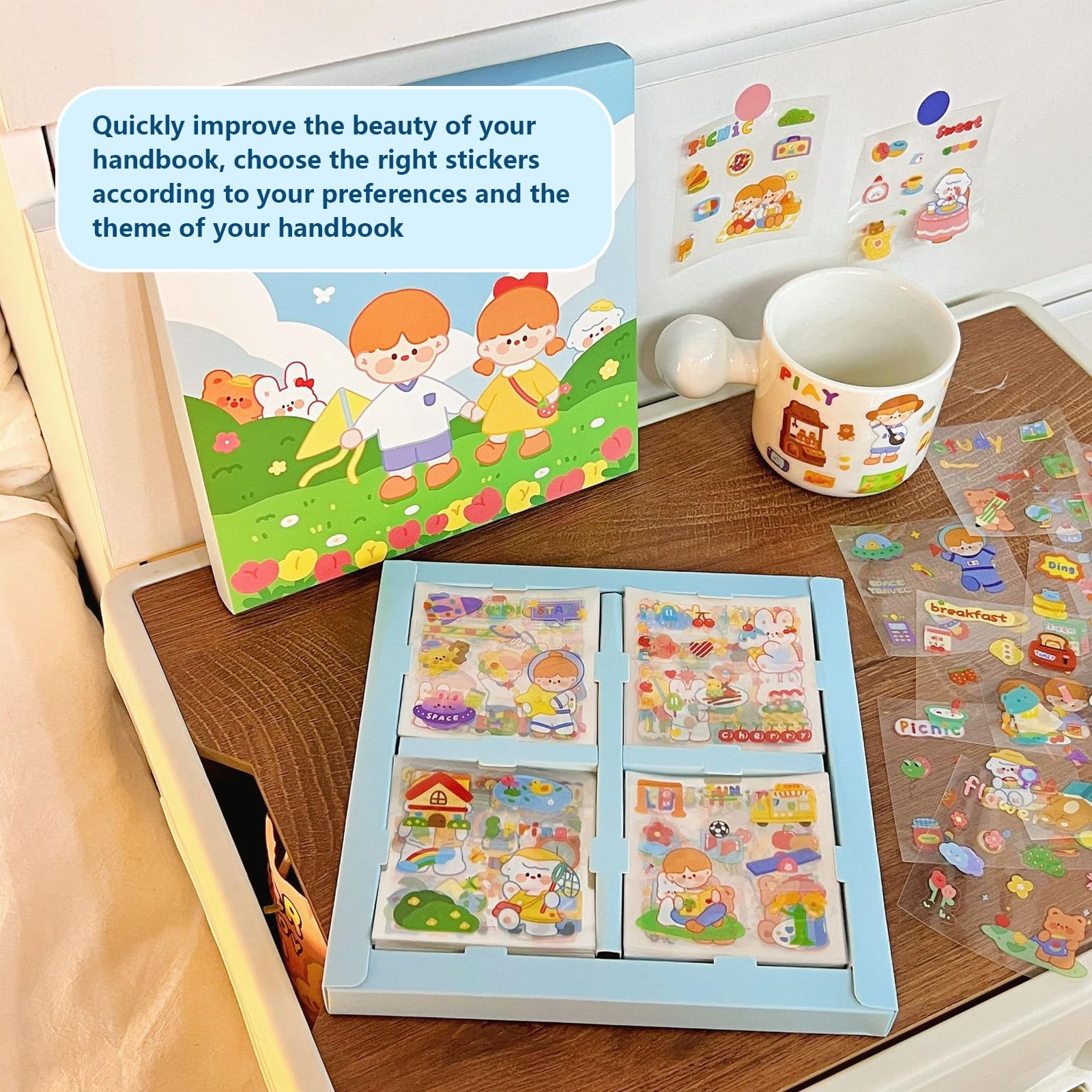 100 Adesivi Kawaii In PET Per Album E Decorazione – Simpatici Stickers Assortiti In Graziosa Scatola Regalo. Impermeabili, Riutilizzabili, Perfetti Per Diari, Quaderni, Laptop E Regali Per Bambine.