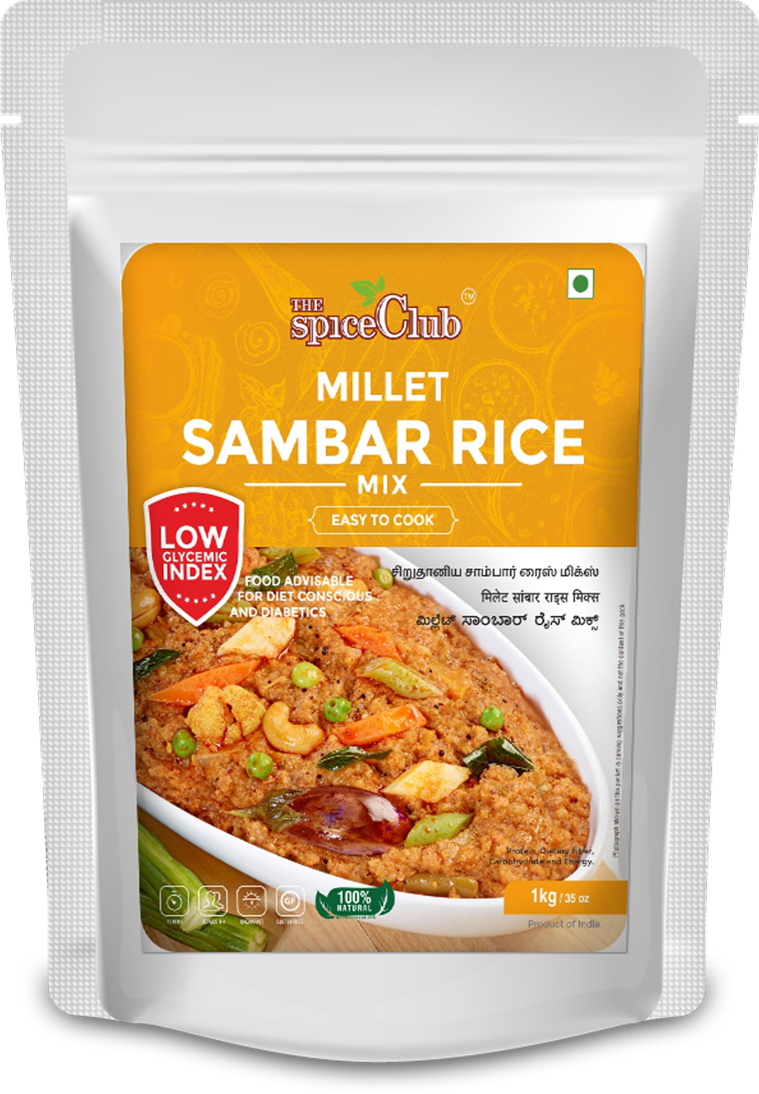 The Spice Club Millet Sambar Rice Mix 1 Kg (100 % Natural, Low GI, Gluten Free & Diabetics Friendly Food) Quick Recipes | 30-Minute Meals | One-Pot Dishes|Beginner-Friendly | No-Bake Desserts | Simple Ingredients | One-Skillet Meals | Easy Dinner Idea | Healthy Snacks|Quick Breakfast | Family-Friendly | Minimal Prep|Meal Prep | Minimal Cooking Time | Low Effort, High Flavor | Beginner Recipes | 5-Ingredient Meals | Quick Pasta Dishes | Microwave Recipes | One-Bowl Recipes