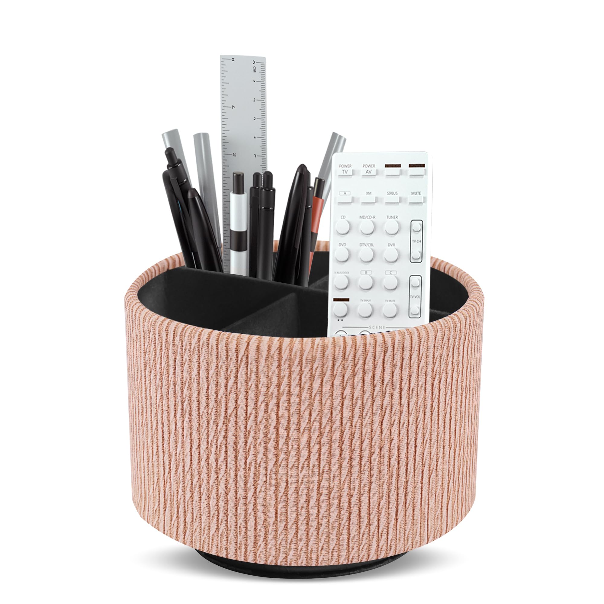 Lizimandu Round Leather Art Supply Organizer,Remote Control Holder,360