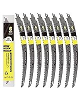 Vista 12 de Hojas de sierra recíproca de dientes japoneses de 15 pulgadas, 4 piezas, hojas de podar 6TPI con borde curvado para madera, corte de árboles, se