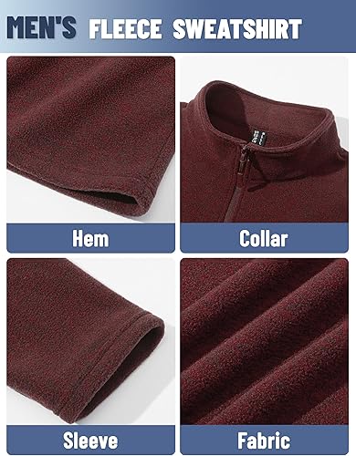 Miniatura 6 de TACVASEN Sudadera de manga larga con cremallera de un cuarto para hombre, sudadera de golf con cremallera de 14 para hombre, suéter térmico