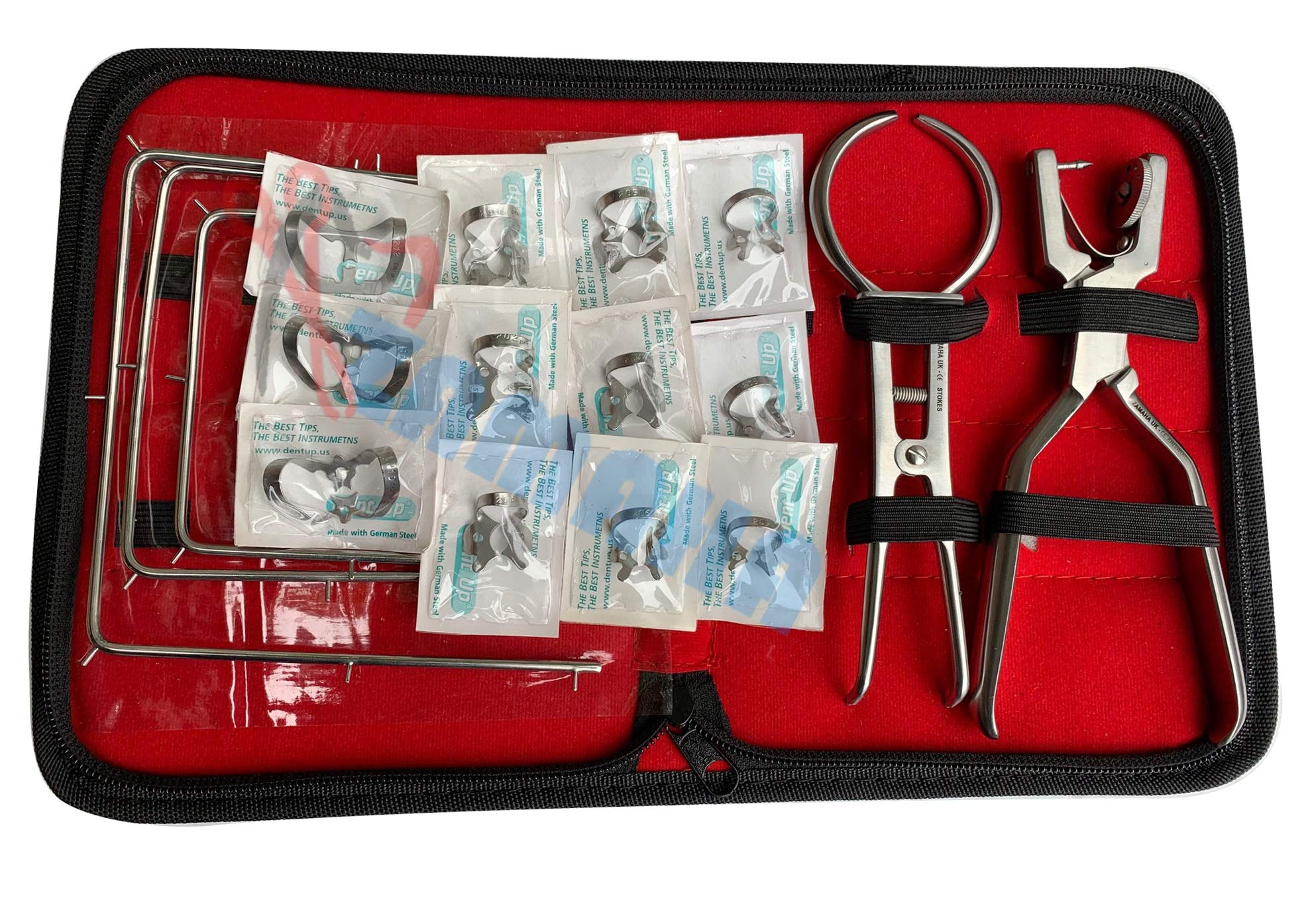 Rubber Dam Kit - Set of 19 pcs - Rubber Dam Set - Rubber Dam Instruments Set of 19 pcs with PU Leather - First Class Postage