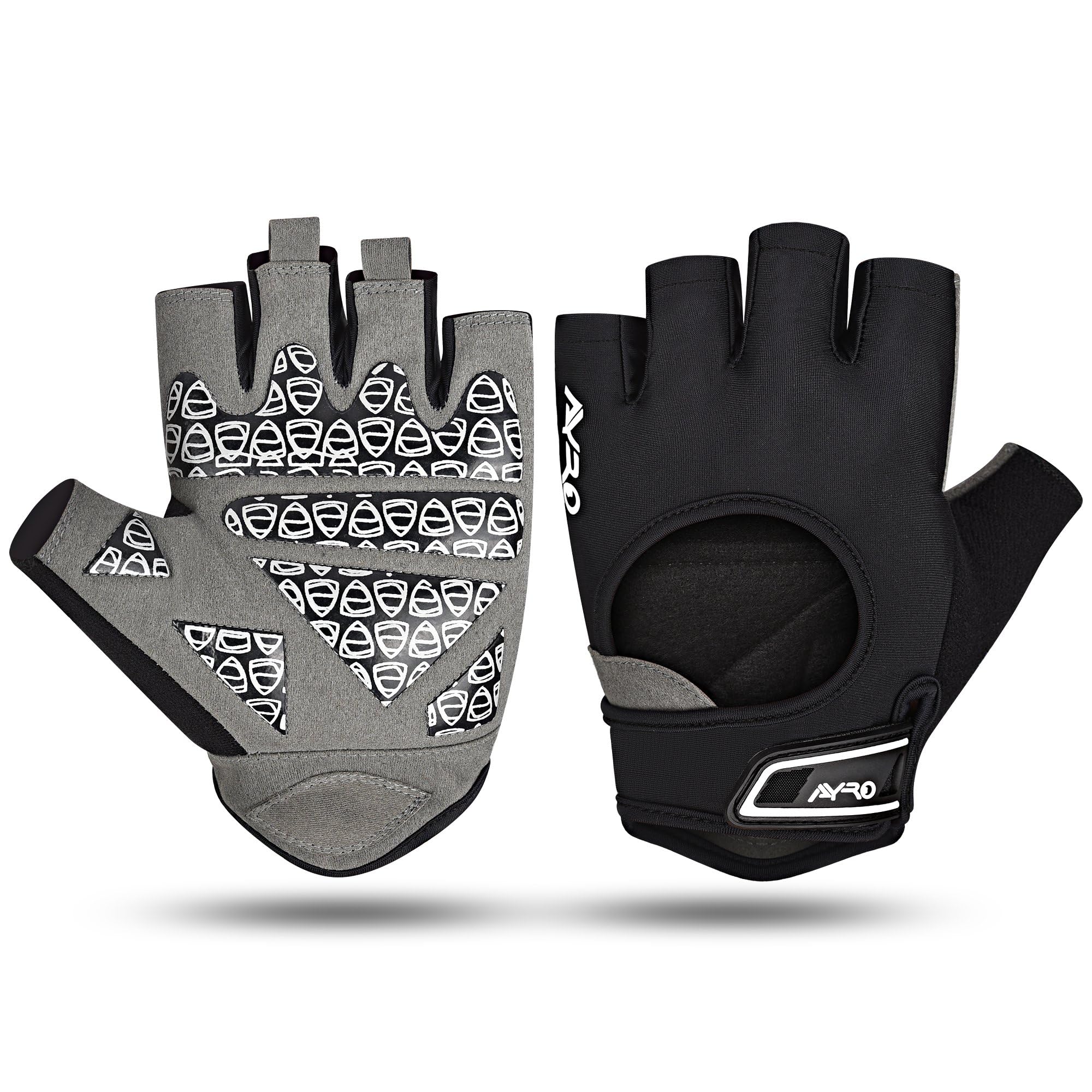 AYRO Breathable Workout Gloves with Extra Grip, Full Palm Padding, and Easy wear and Removal with Durable Closure, Designed for Men and Women for Weightlifting, Cycling, Rowing, and Fitness Training