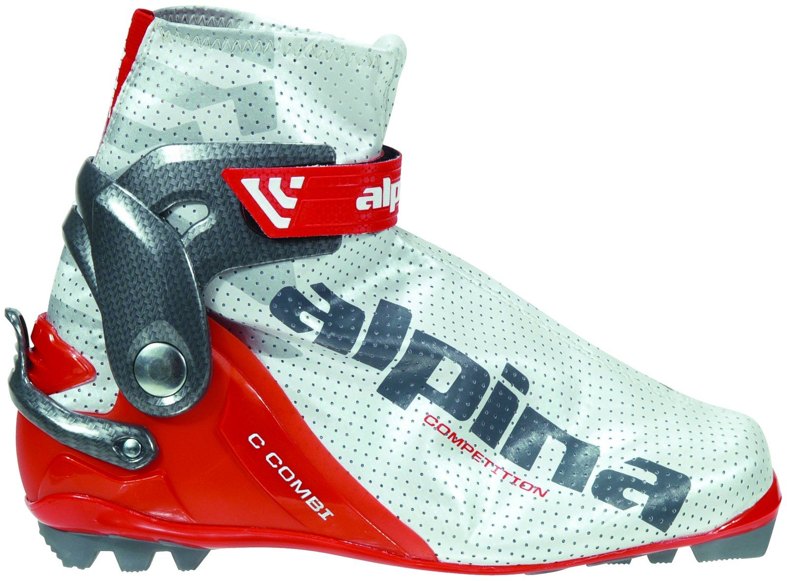 Alpina C Combi Competition Series Cross-Country Nordic Ski Boots, Pearl White, 44