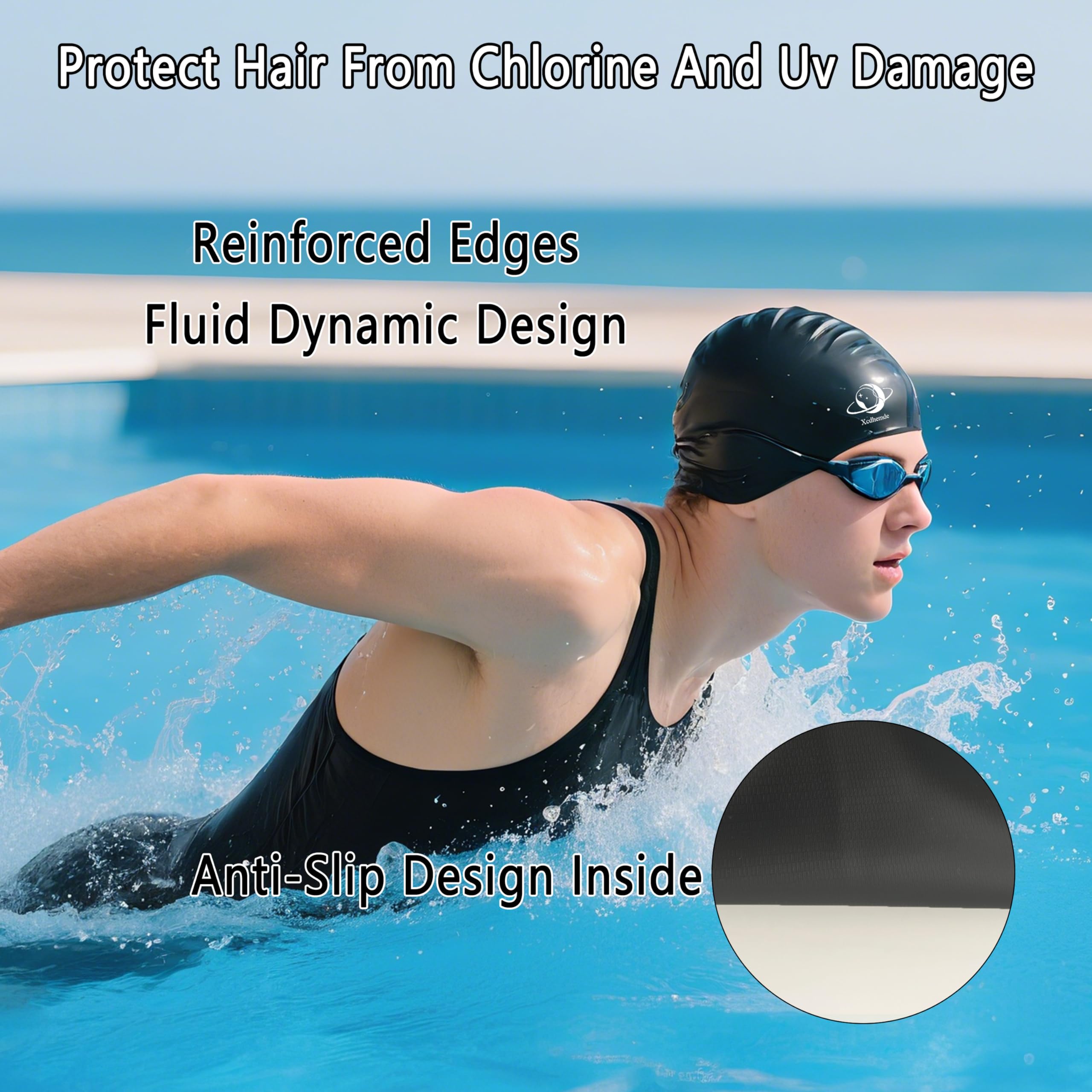Gorro de Natación Unisex Elástico para Adultos
