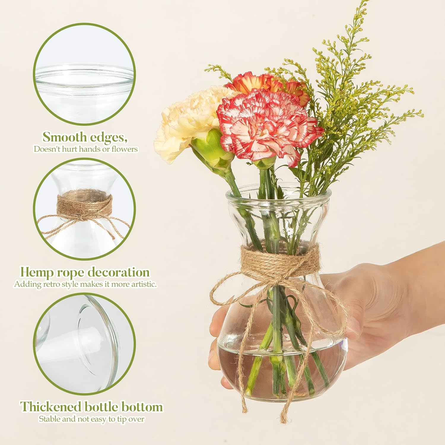 Clear Glass Bud Vase Set of 12 Pcs, Small Glass Vases for Flowers Wedding, Mini Vases for Centerpiece Table Decorations, Vintage Decorative Glass Vase Set for Flowers, Party and Dining Decor