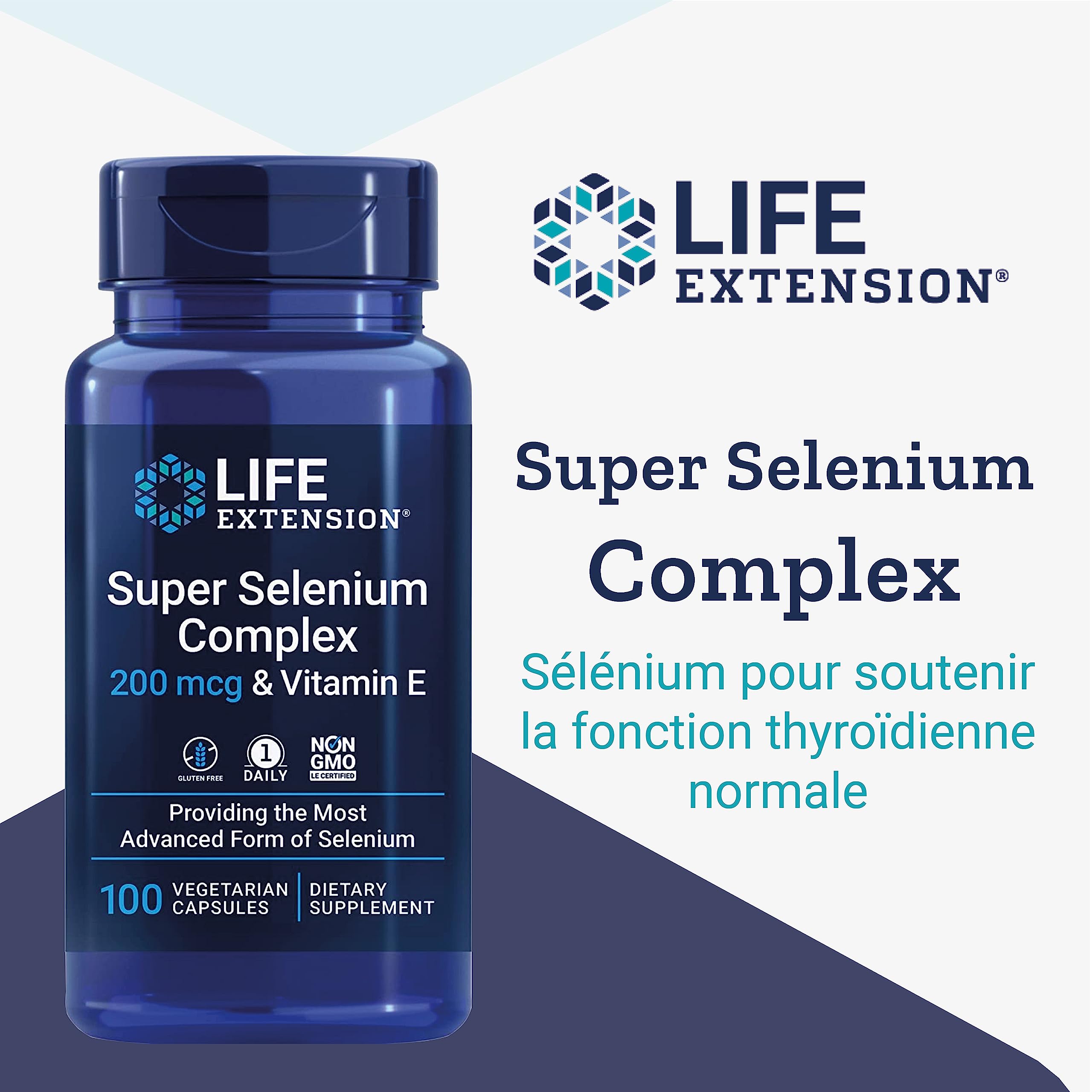Life Extension, Selenium Complex & Vitamine E (Complexe de Sélénium), 100 Capsules végétaliennes, Sans Gluten, Végétarien, Sans Soja, Sans OGM