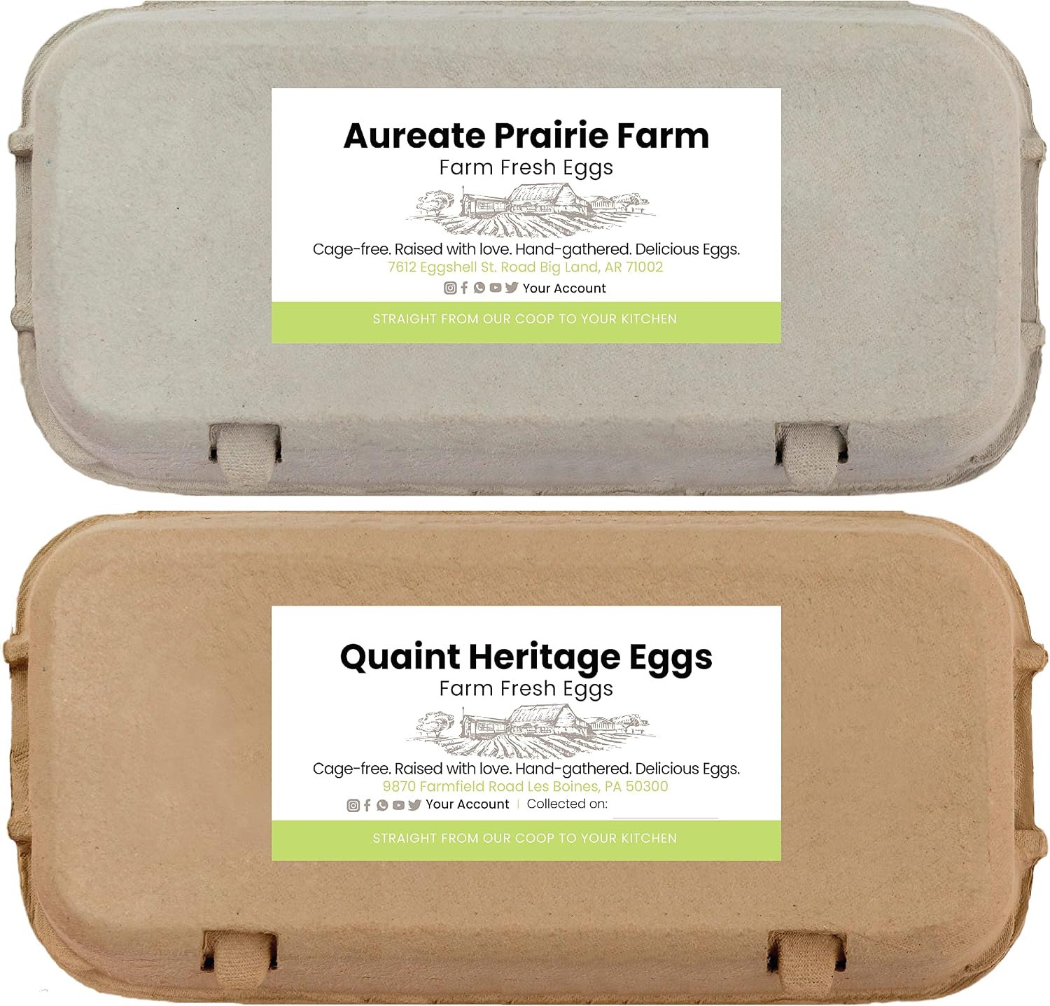 100 Sheets - VOL.1 - Custom Egg Carton Labels 4" x 2" Sticker Decal, Farm Fresh Eggs, Chicken Duck Quail, Personalize for Coop Supplies Clear Storing Extra Basket Box
