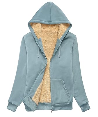 SWISSWELL Hoodies for Women Winter Fleece Sweatshirt - Full Zip Up Thick Sherpa Lined Hooded Jacket