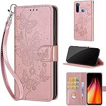 Cover per Xiaomi Redmi Note 8 / Note 8 2021 Custodia, Premium Pelle PU Antiurto Portafoglio Cover Custodia compatibile Xiaomi Redmi Note 8 / Note 8 2021 Oro Rosa