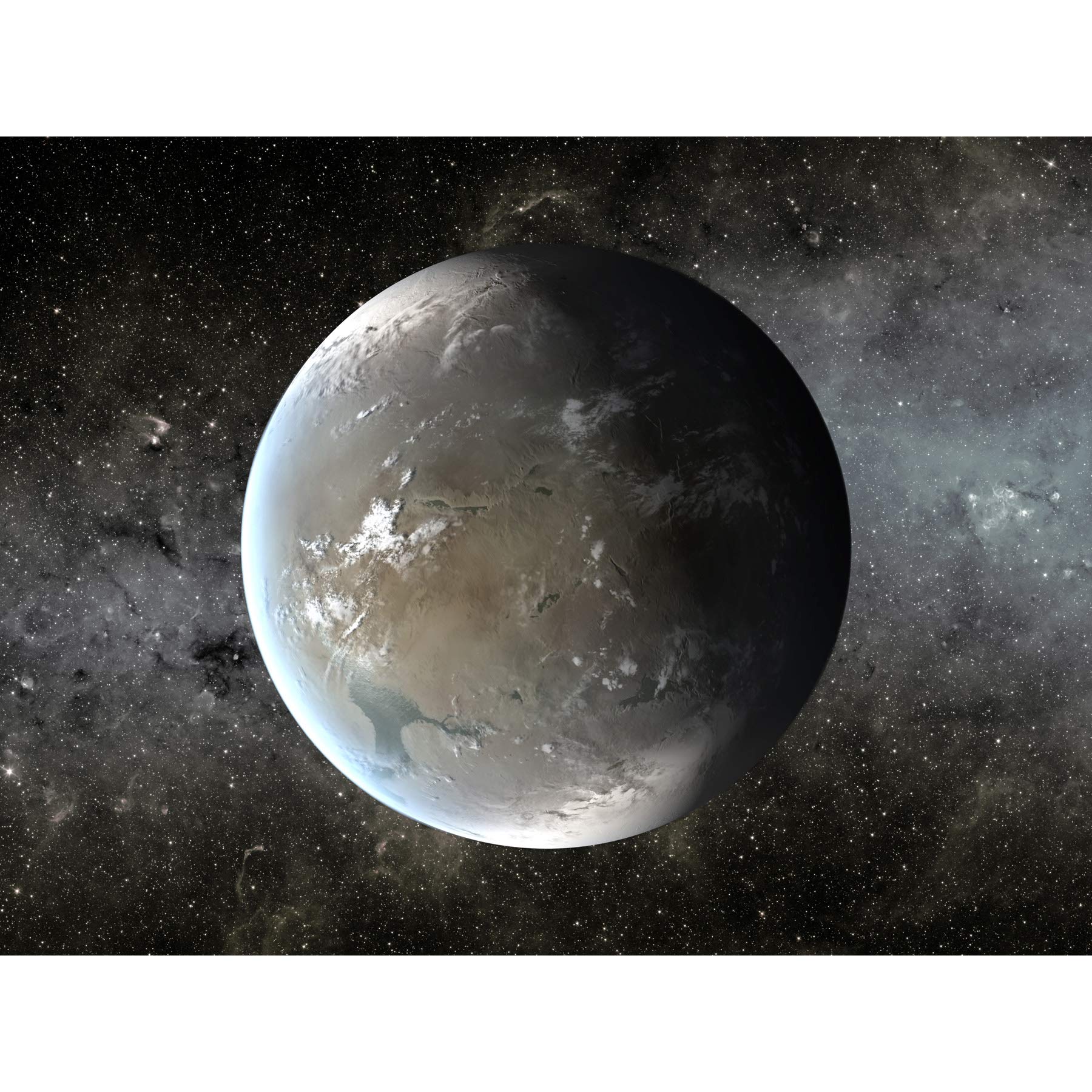 Space NASA Planet Kepler-62f Concept Illustration Premium Wall Art Canvas Print 18X24 Inch