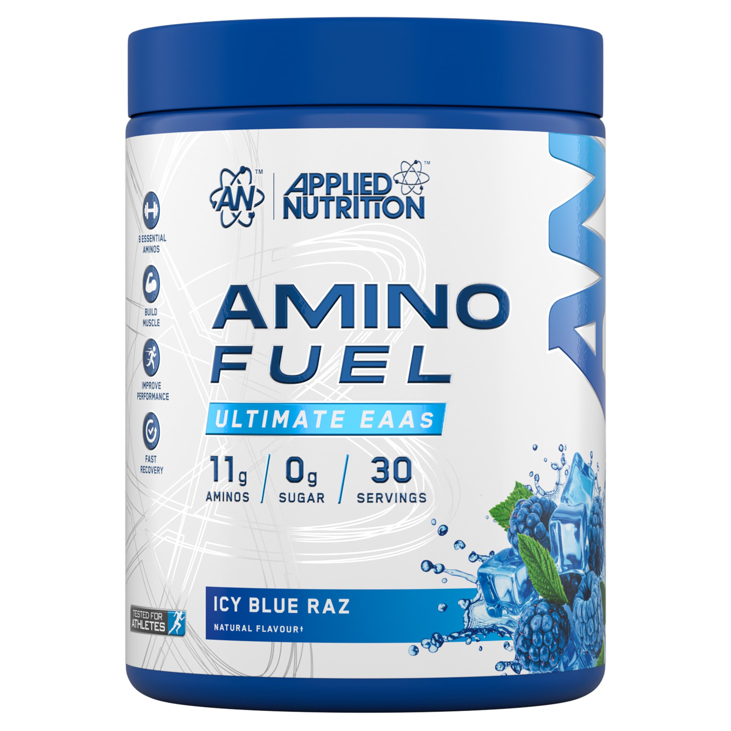 Applied Nutrition Amino Fuel - Amino Acids Supplement, EAA Essential Amino Acids Powder, Muscle Fuel & Recovery (390g - 30 Servings) (ICY Blue Raz) (New)