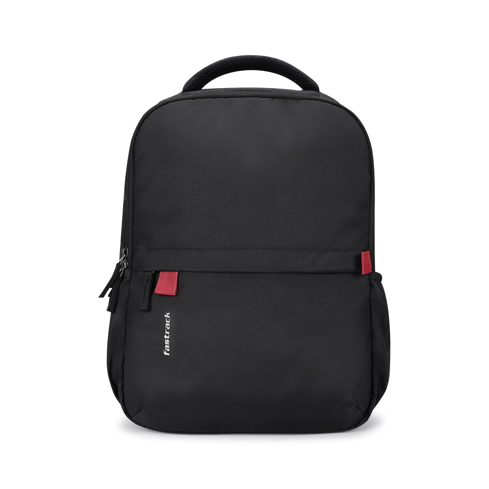 fastrack Carryall Laptop Backpack for Men & Women | 15" Laptop Bag with Dedicated Sleeve | All Black Polyester Backpack | Spacious Main Compartment | Padded Straps & Trolley Loop-picture-5