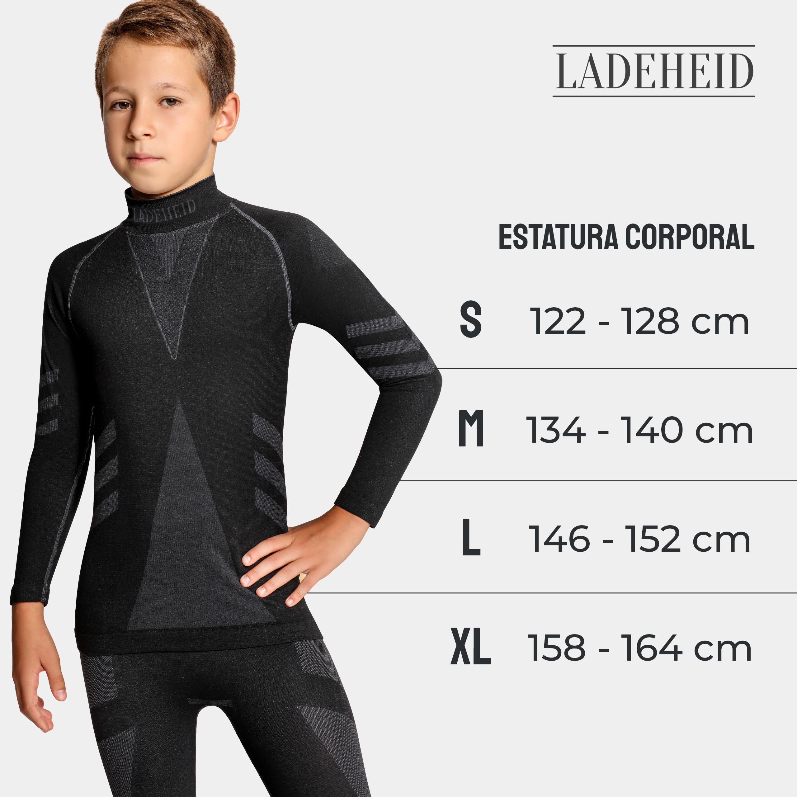 Camiseta Térmica Manga Larga Niño Deportiva Compresión Ropa Interior Transpirable Cálida Invierno Deportes