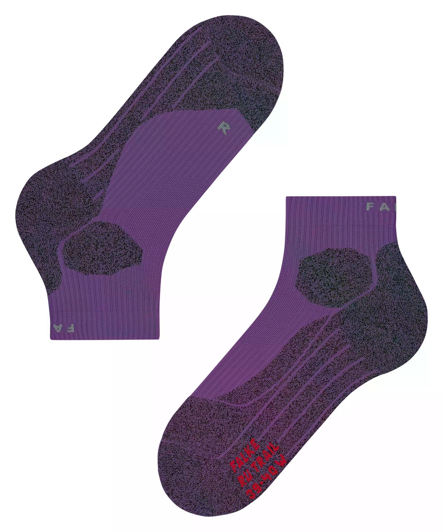 FALKE Kobiety Skarpety do biegania RU Trail W So materiał funkcyjny przeciw pęcherzom 1 Para, Fioletowy Plum 8028, 35-36