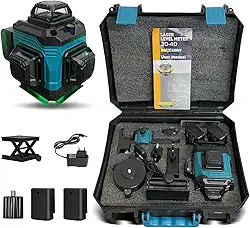 Nivel a Laser Nivel Trena Laser Profissional 4D de 16 Linhas Nível a Leser Ferramentas de Medição Baterias Recarregáveis 1500mAh