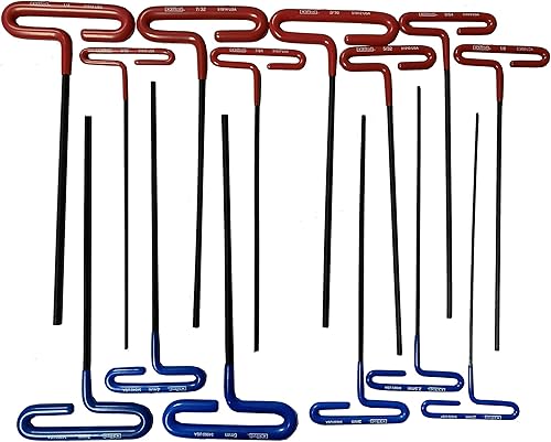 Eklind 50914 - Juego de llaves hexagonales en T (14 piezas, pulgadas, brazo de 9 pulgadas)