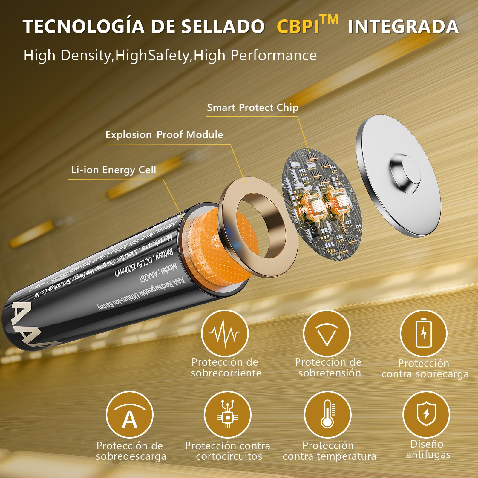 Kit de Pilas Recargables de Litio con Cargador (4 AA + 4 AAA) - Organizador de batería Alta Capacidad 3700 mWh - Hasta 2500 Ciclos de Vida - Incluye Cargador Rápido
