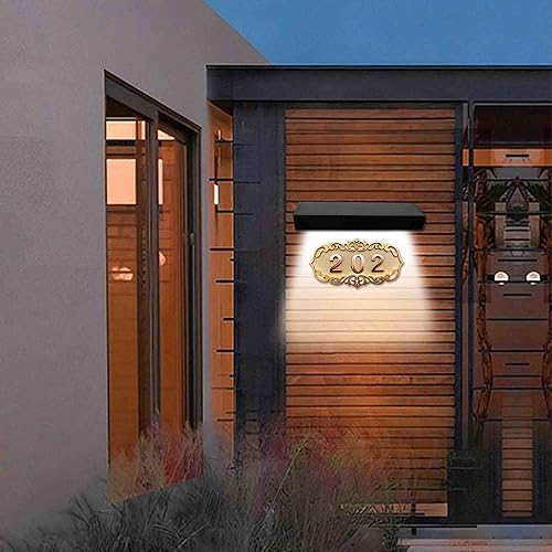 Miniatura 4 de Luces solares para exteriores para números de casa, paquete de 2 luces solares negras ajustables para exteriores para placa de señal de dirección,