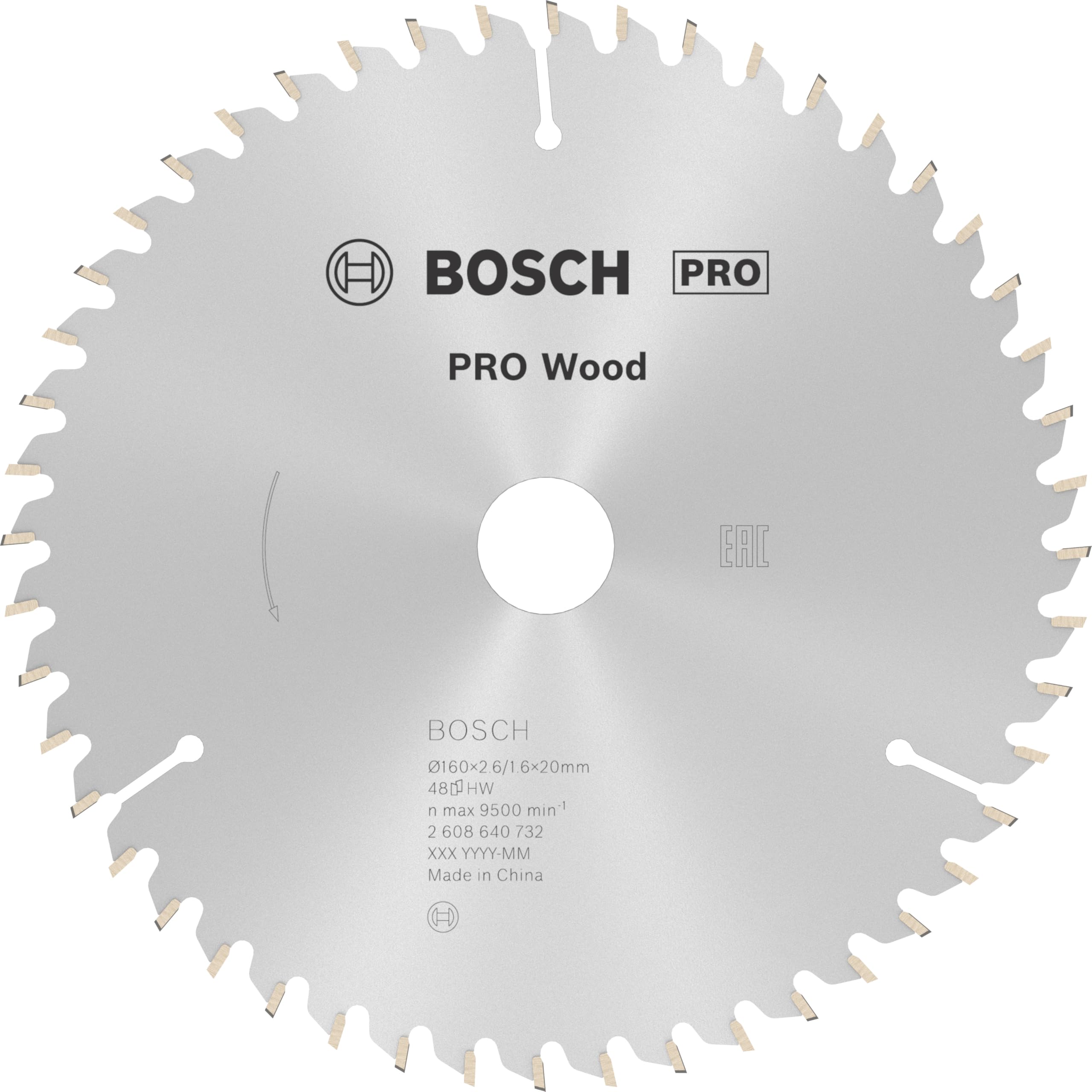 BOSCH1x PRO Wood Circular Saw Blade for Corded Hand-Held Circular Saws (for Softwood, Hardwood, Ø mm, Professional Accessory Hand-Held Circular Saw)