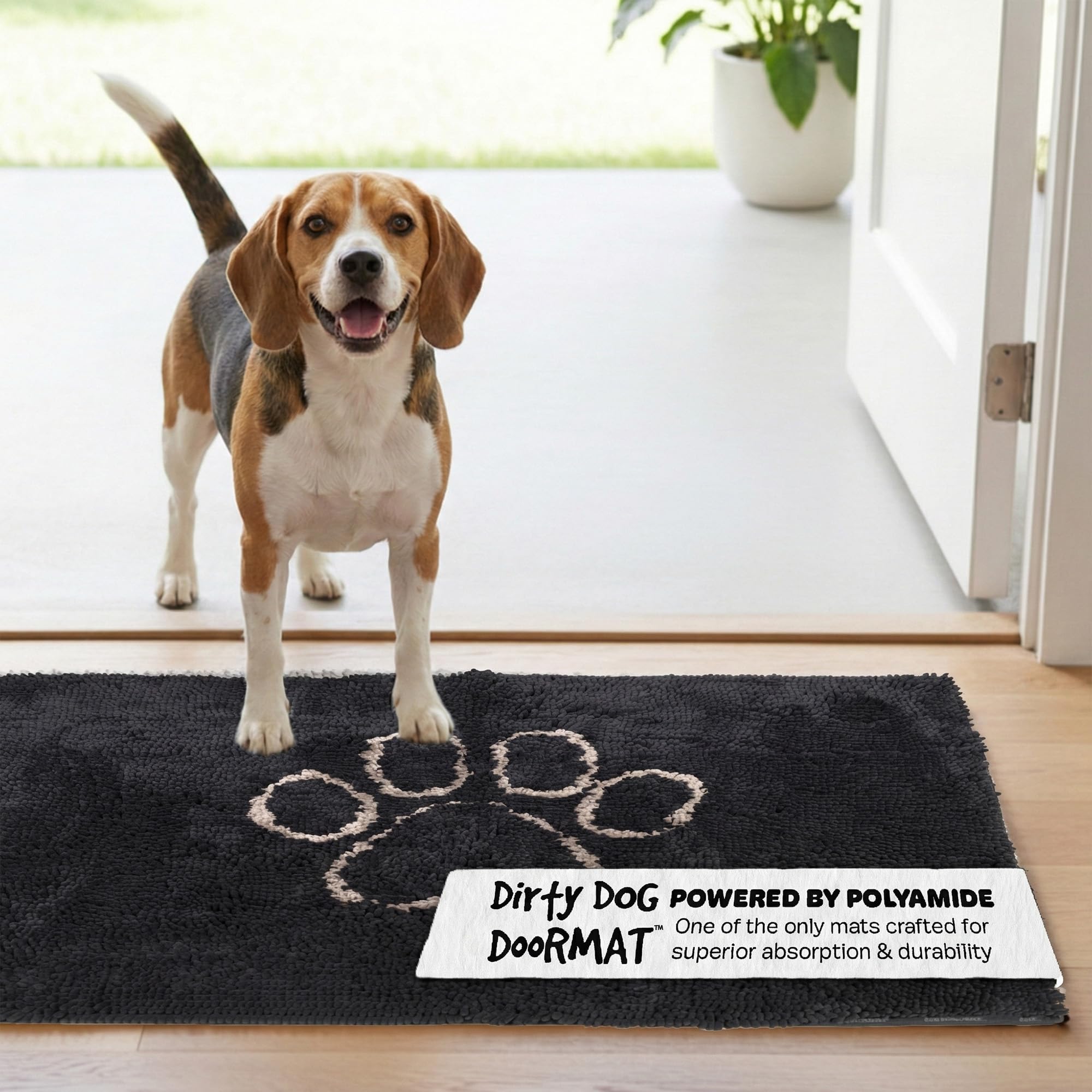 Dog Gone Smart Dirty Dog Doormat - Fast Drying Rug with Super Gripper Backing for Clean Floors - Super Absorbent and Machine Washable Mat for Muddy