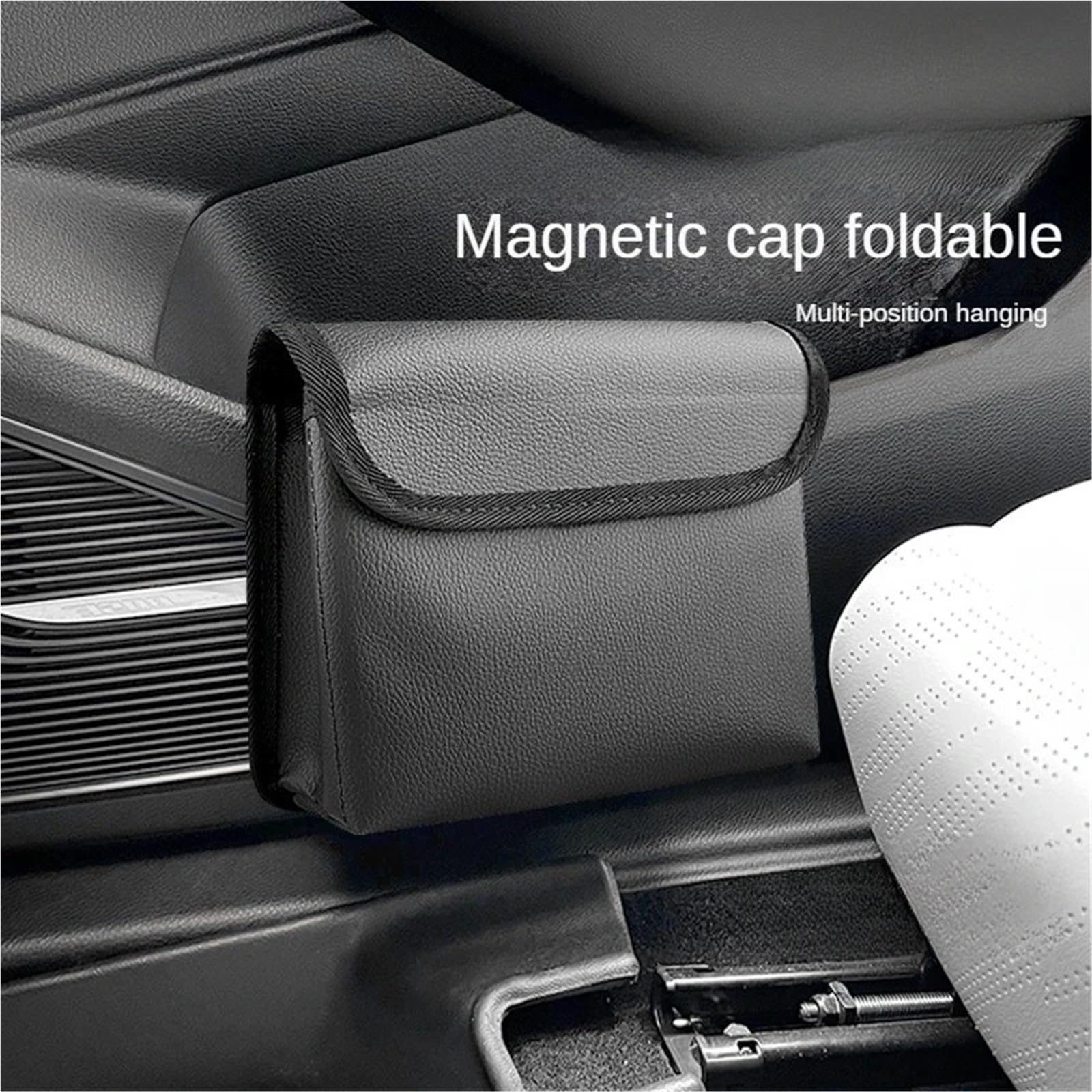 Poubelle De Voiture Avec Couvercle Poubelle de voiture pliante, boîte rangement suspendue