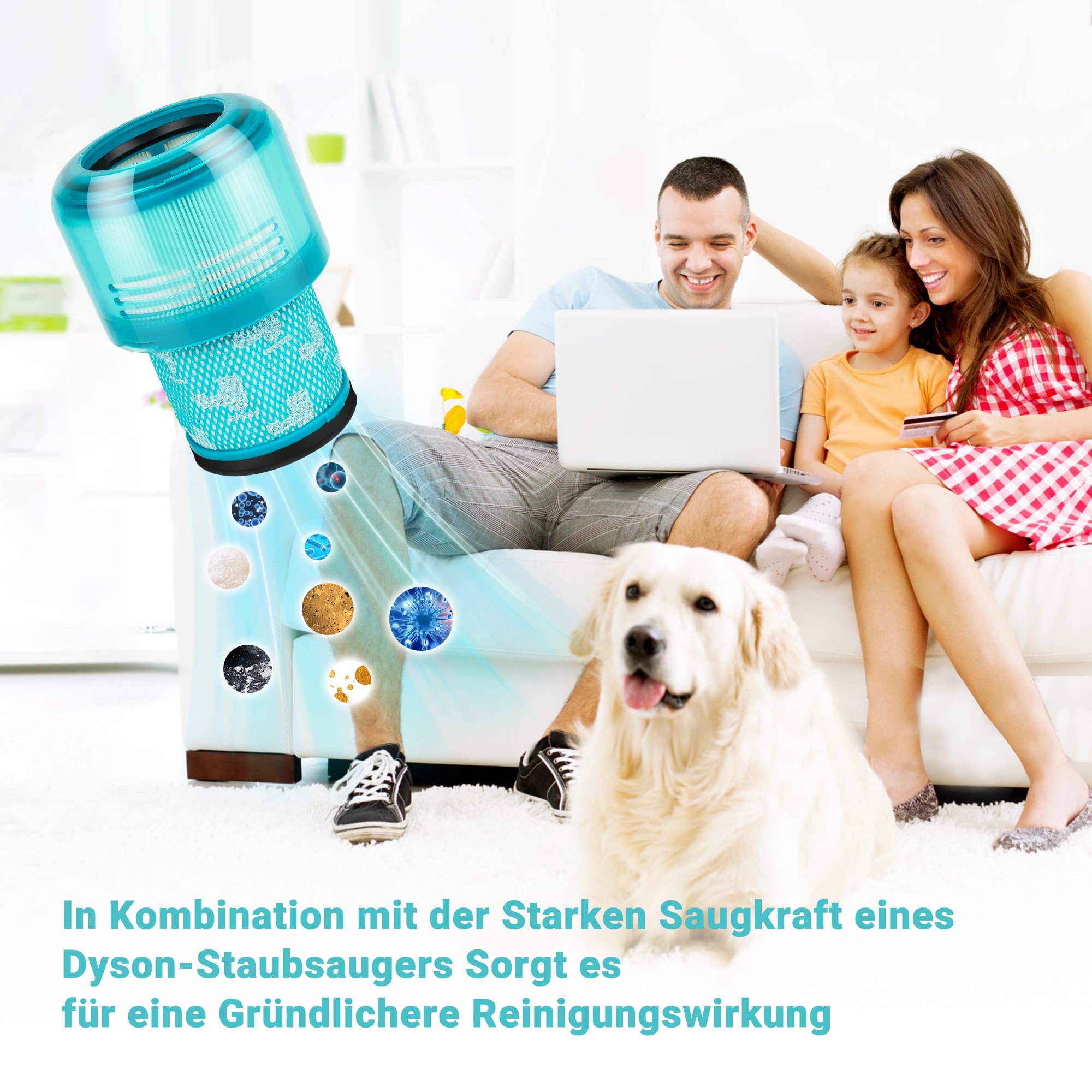 Elalove Filtr HEPA ze szczotką do odkurzacza V11 i V15 – filtr zamienny do Dyson V11 V15 SV14 SV17 SV22 Detect Animal Absolute Extra Pro