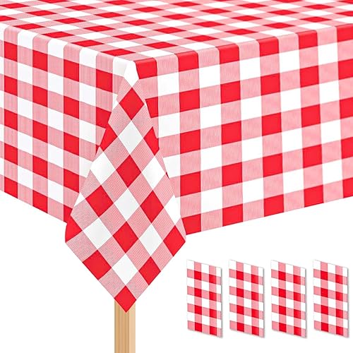 Miniatura 12 de Paquete de 2 manteles rectangulares desechables de plástico color verde salvia, de 54 x 108 pulgadas, manteles de plástico verde salvia para E02