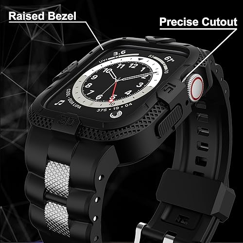 Miniatura 3 de GELISHI Bands Compatible for Apple Watch Band 41mm 40mm 38mm, Men Sport Rugged Band with Protective Case for Watch Series 9 8 7/Series 6 SE 5 4 3