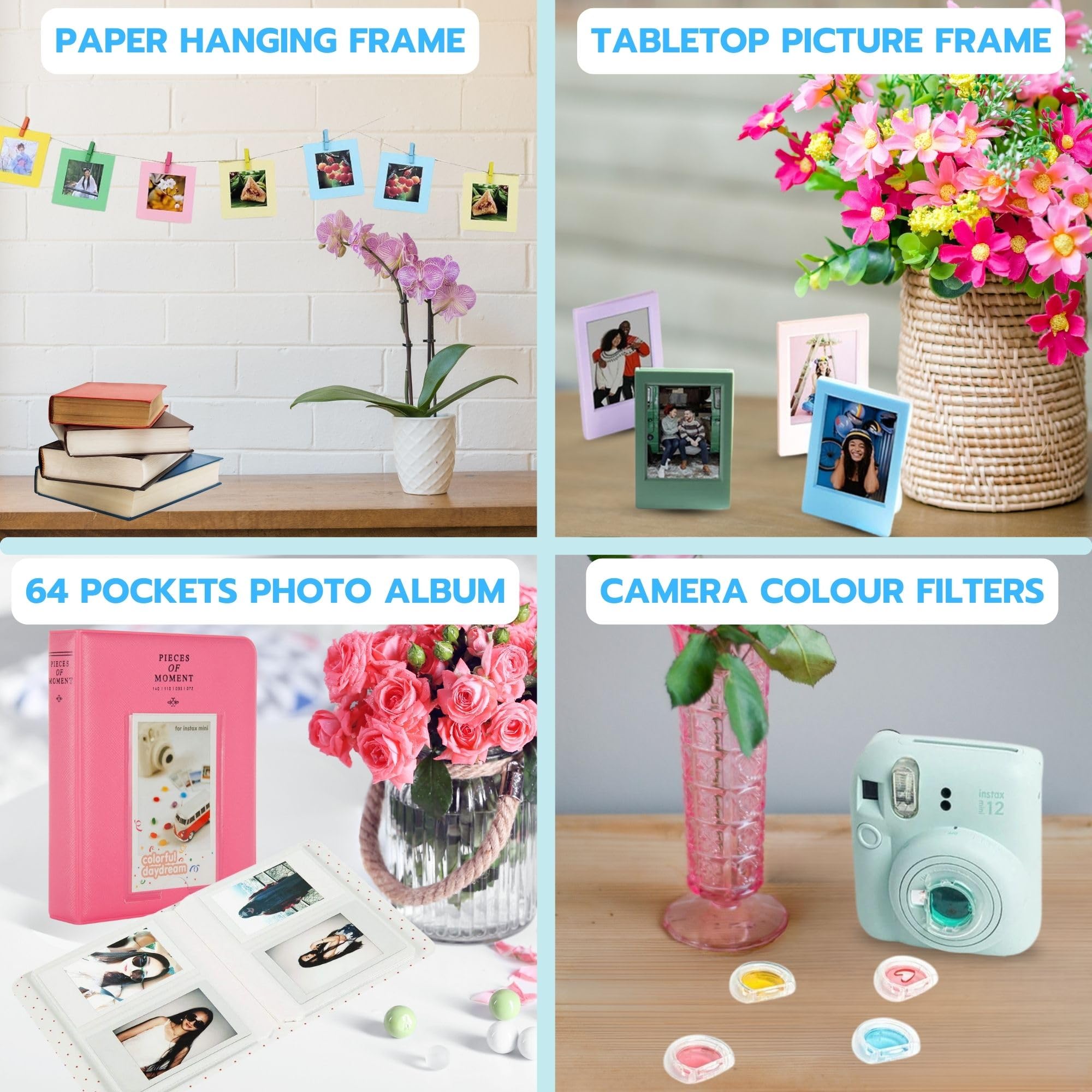 Clikoze Instant Camera Bundle with Fujifilm Mini 12 Pastel Blue Camera, Fujifilm 40 Shot Mini Film, Clikoze Mini 12 Case - Image 2