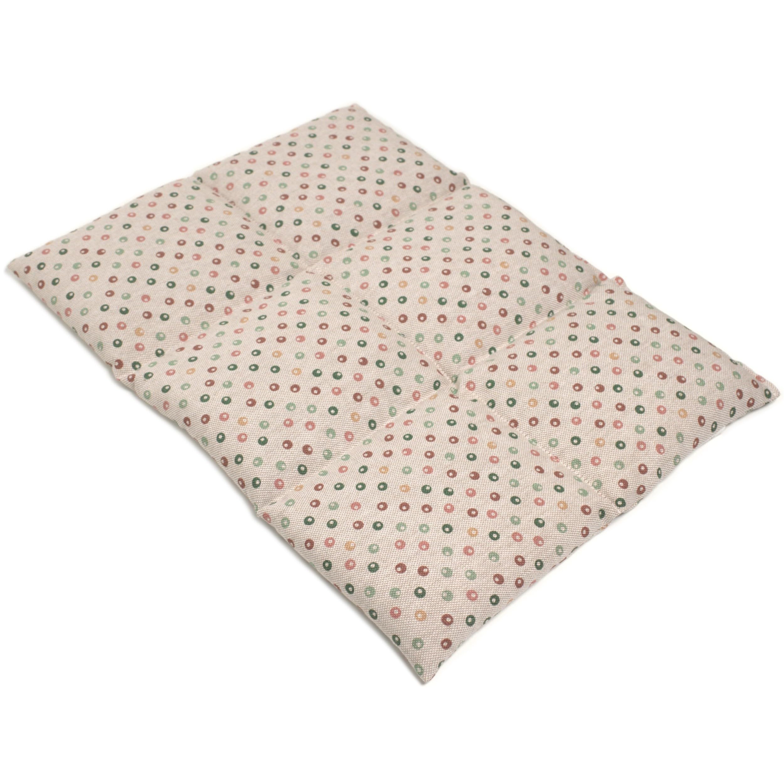 Coussin de seigle et de blé - Coussin aux grains de blé et de seigle Bio - 40x30 6 compartiments - pois multicolores- Coton Bio - Coussin thermique - Bouillotte sèche chaude ou froide
