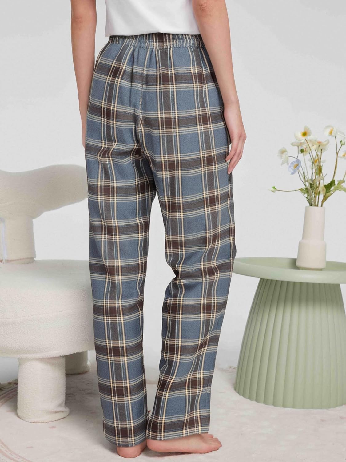 Women's Cotton Flannel Pajama Pants, Soft Lounge Bottoms with Pockets - Image 6