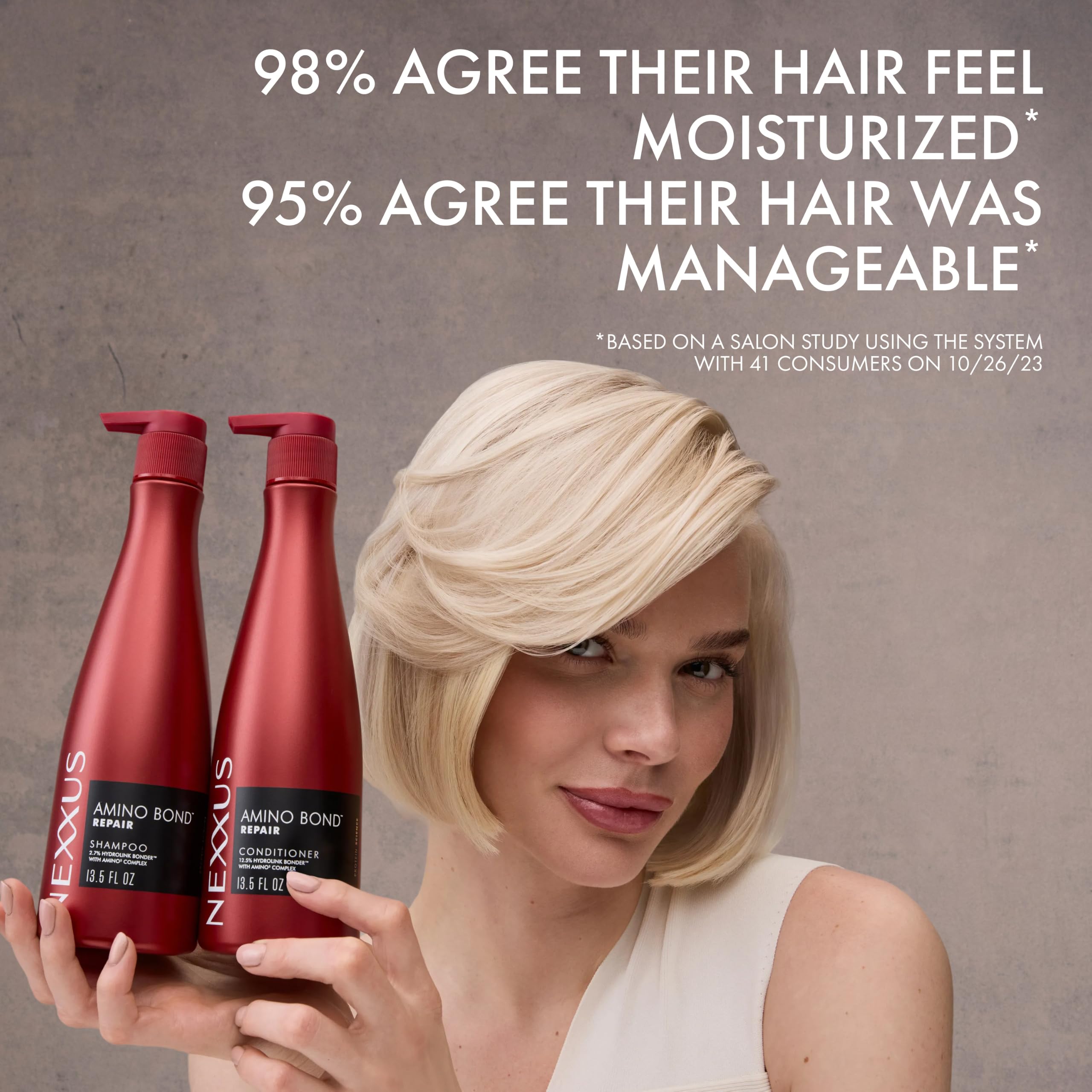 Nexxus Shampoo Amino-Bond für alle Arten von geschädigtem Haar, mit Aminosäuren und Keratin-Protein, 383 ml