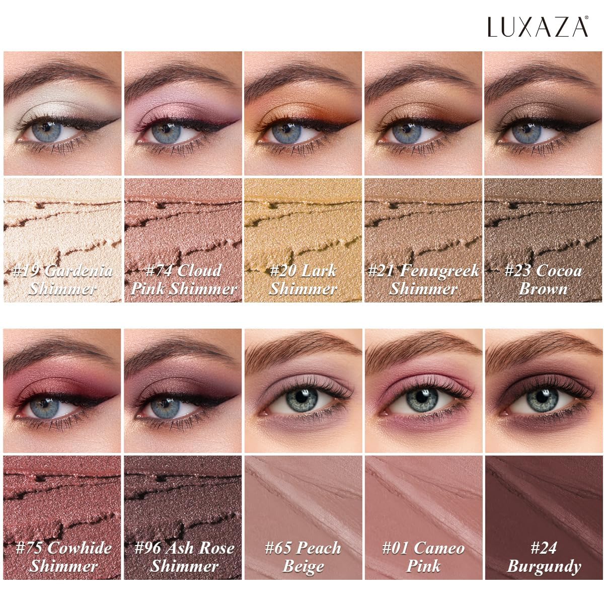 LUXAZA PRO Li'S Surprise zestaw 10 cieni do powiek z błyszczącym, matowym, brązowym, metalicznym odcieniem do powiek