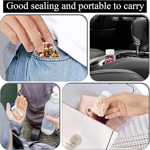 Miniatura 6 de Botella de píldora transparente, 30 unidades, botella de medicina, botella de reactivo vacía, recipientes químicos con tapas para medicina líquida