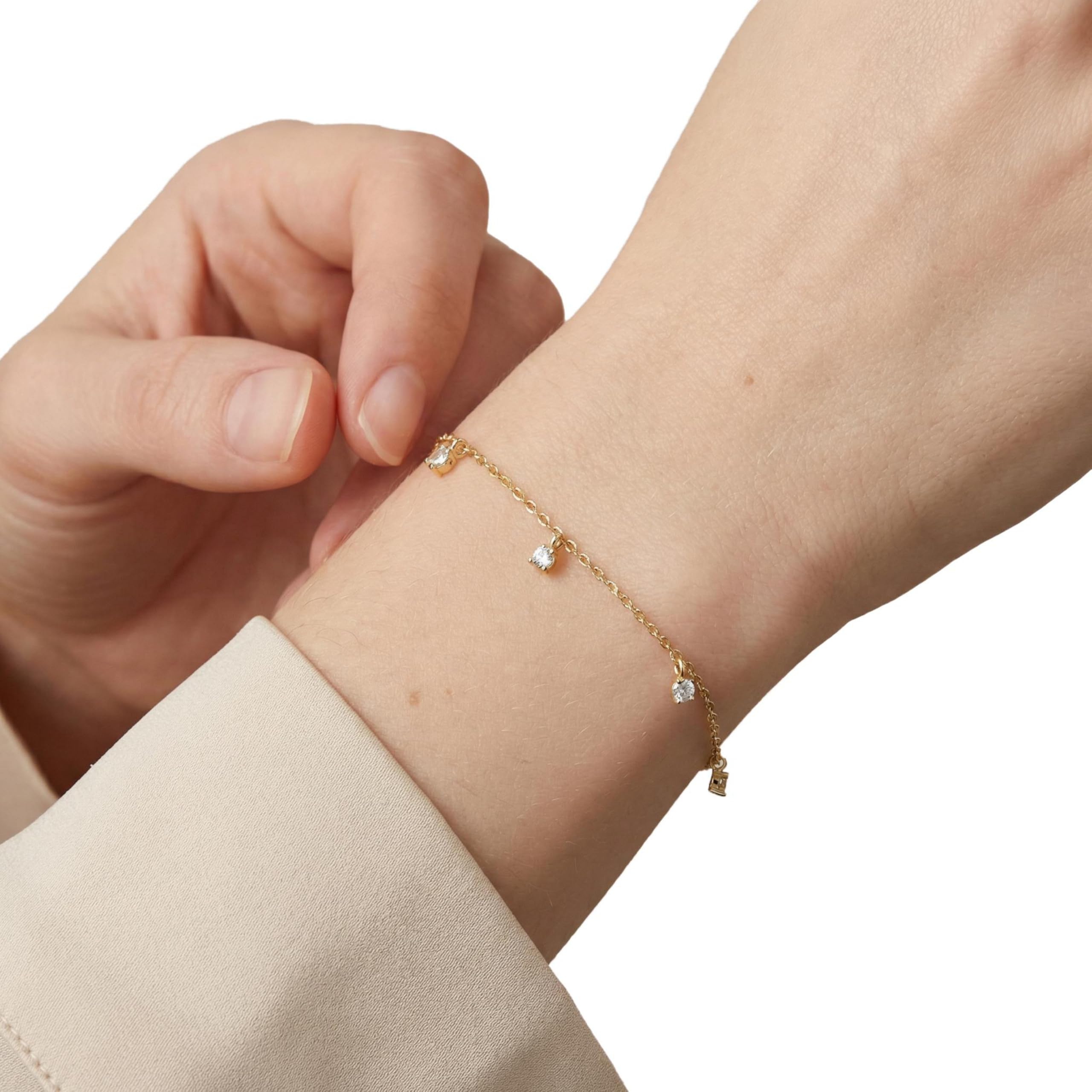 amor - Bracciale da Donna in Argento 925 - Placcato Oro/Dorato - con Zircone - AMR-B0013