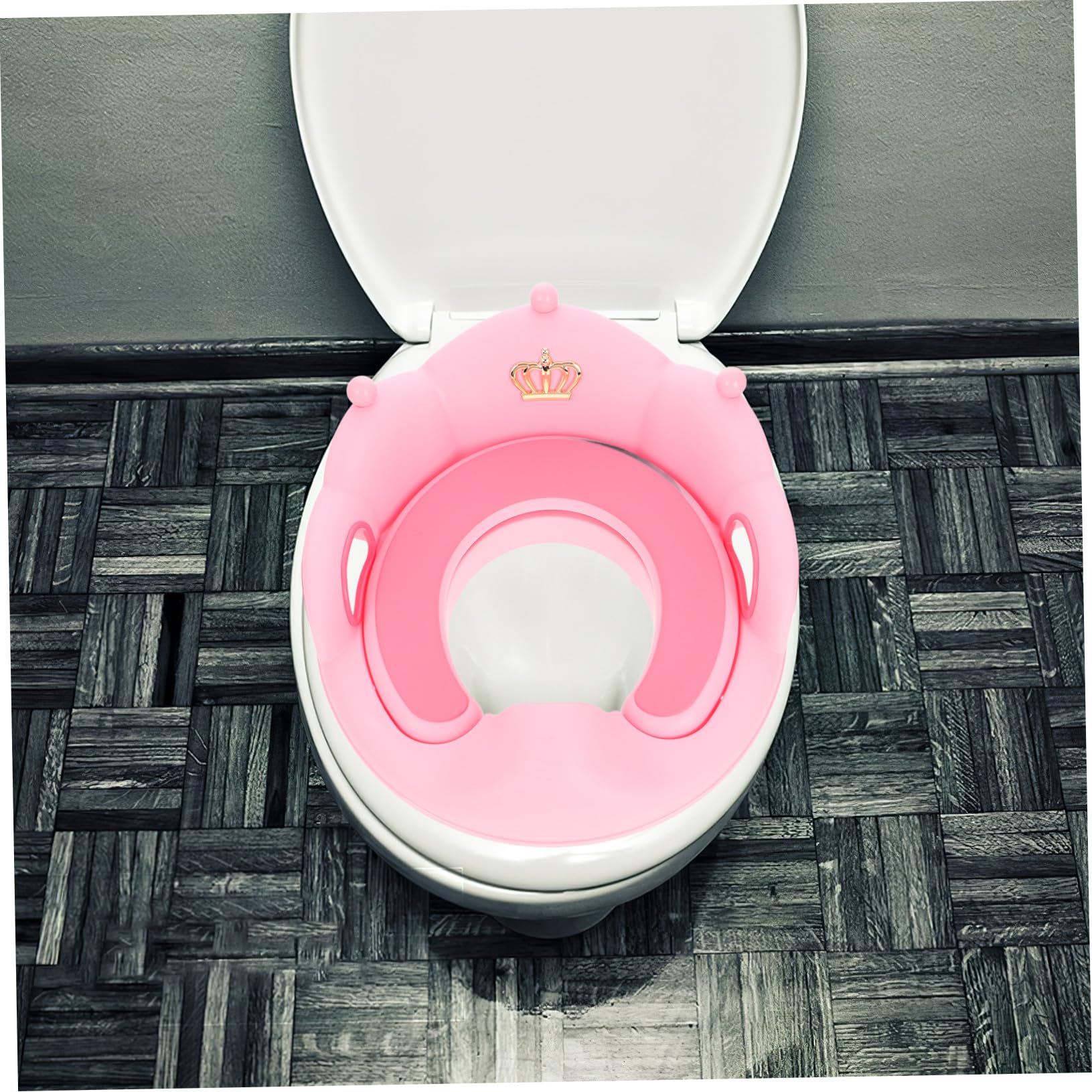 Toilettensitzaufsatz für Babys und Kleinkinder mit Abnehmbarem Weichem Sitzkissen und Stabilem Griff Rosa Töpfchen für Jungen und Mädchen Komfortabel und Leicht zu Reinigen
