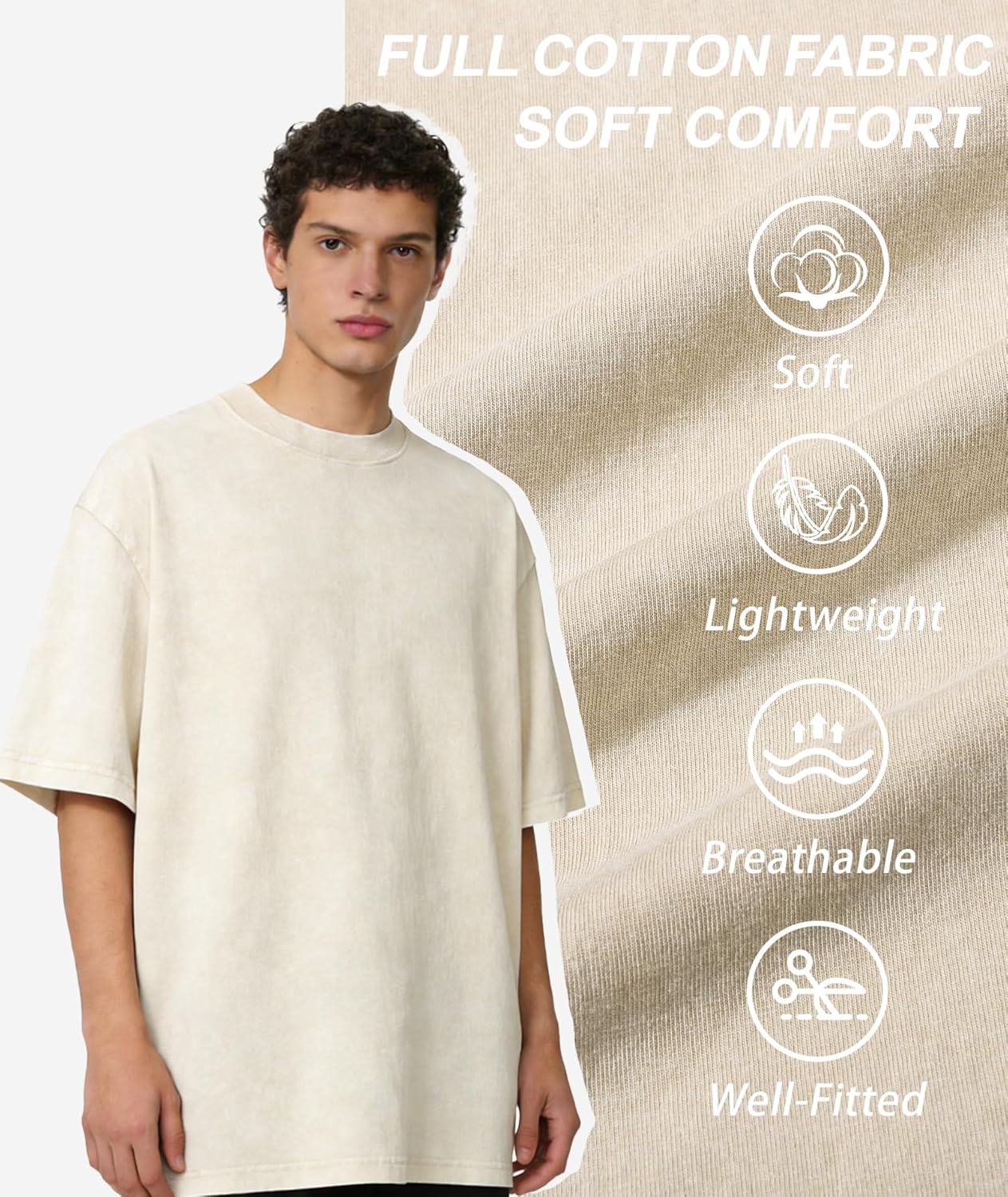 ZITY Mens Oversized Cotton T Shirts Vintage Washed Loose Fit Tshirts for Men Short Sleeve Tees Streetwear Baggy Tops - Image 6