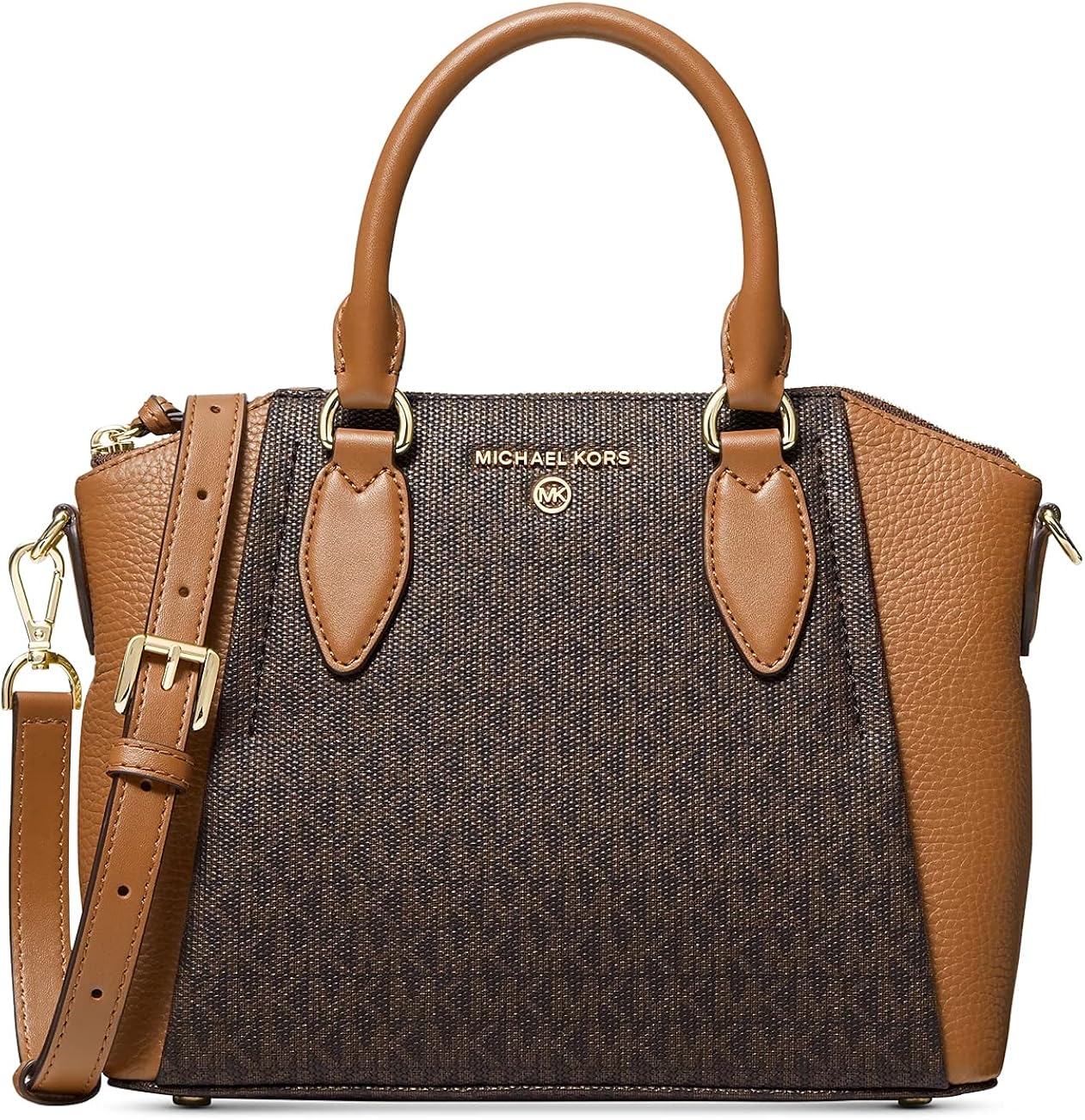 Michael Kors Sienna Medium Messenger Vanilla/Acorn One Size : Clothing, Shoes & Jewelry