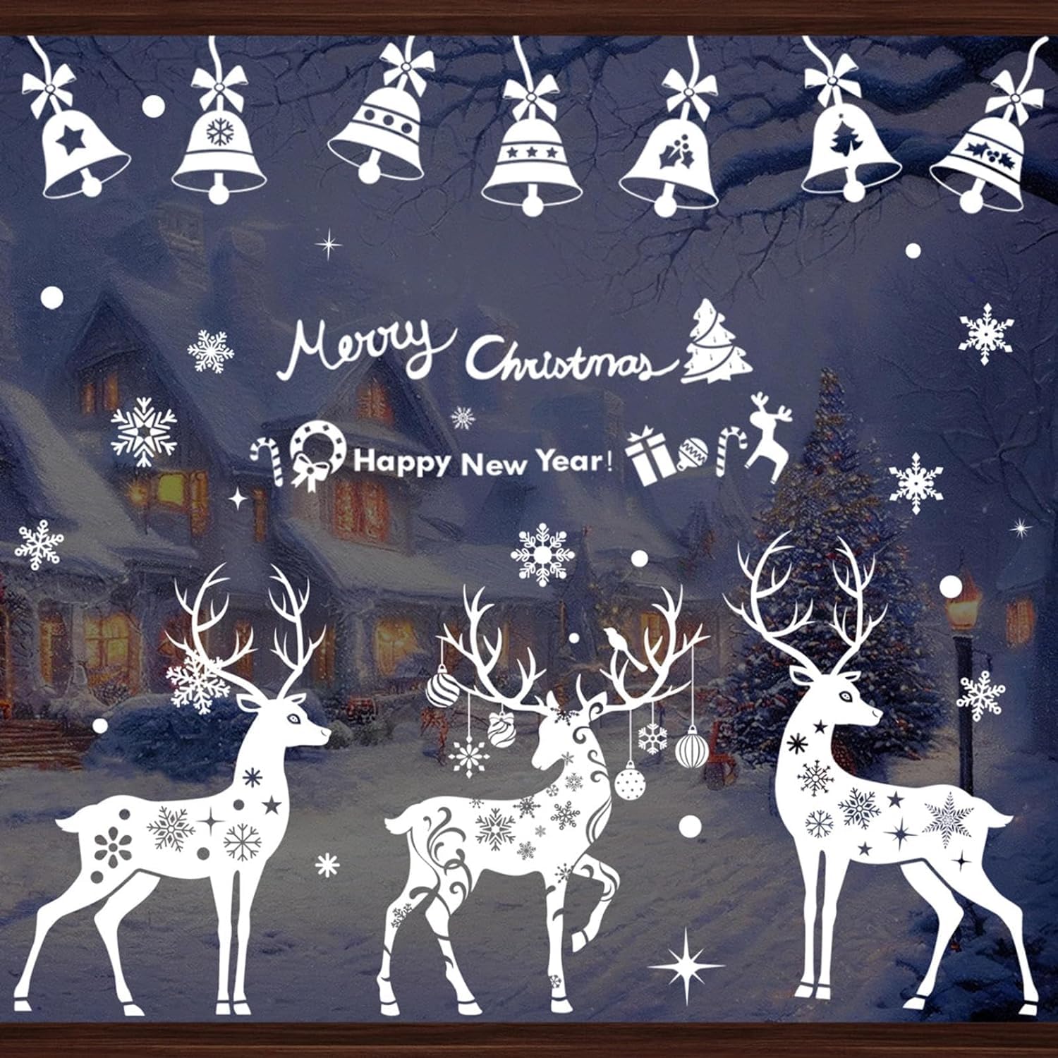 infactory finestrini: Decorazioni per finestre a forma di fiocco di neve Glow in the dark, set da 10 (immagine per finestra Natale