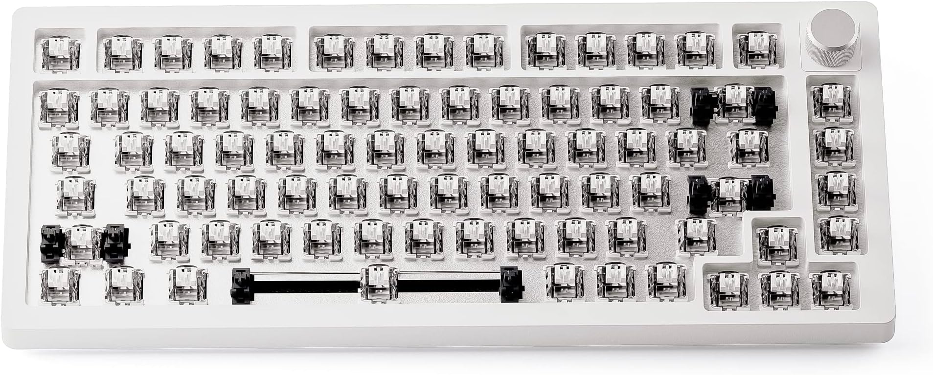 – DrunkDeer A75 Rapid Trigger Mechanical Gaming Keyboard, TKL Hyper Fast Magnetic-Switch, RGB Wired USB Compact 82 Keys with Knob White,Barebone