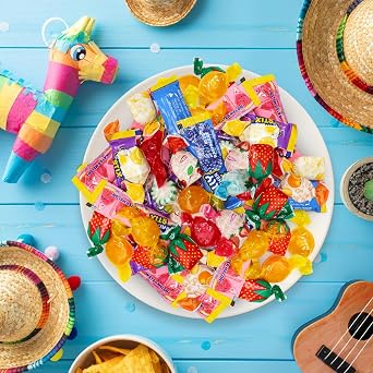 Bulk Hard Candy Variety Pack - 5 Pound Assorted Candy Mix (Approx. 400 Pieces) Individually Wrapped Classic Fruit & Mint Flavored Candies - For Parties, Candy Bowls, Offices, Pinata Fillers, Holidays & Treats
