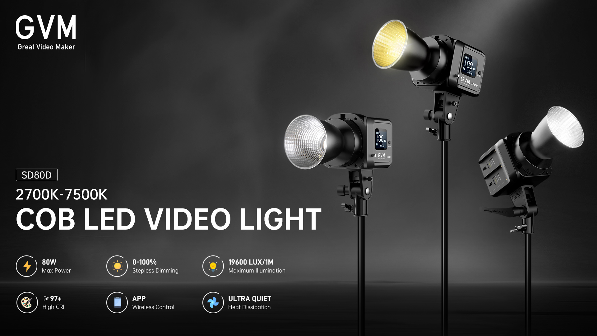 Amazon.com: GVM 80W LED Video Light with Lantern Softbox and