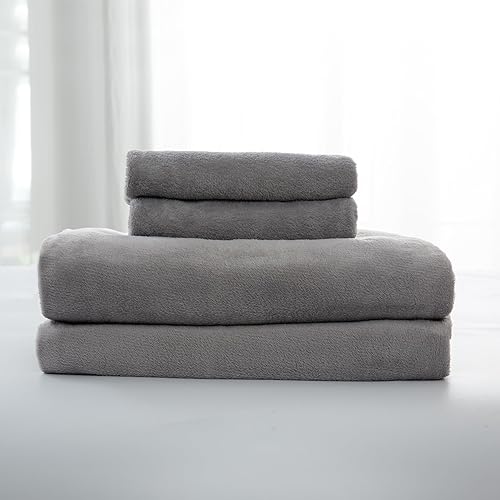 Softan - Juego de sábanas de franela tamaño individual de 3 piezas con bolsillo profundo de 15 pulgadas, sábana bajera suave y cálida, sábana