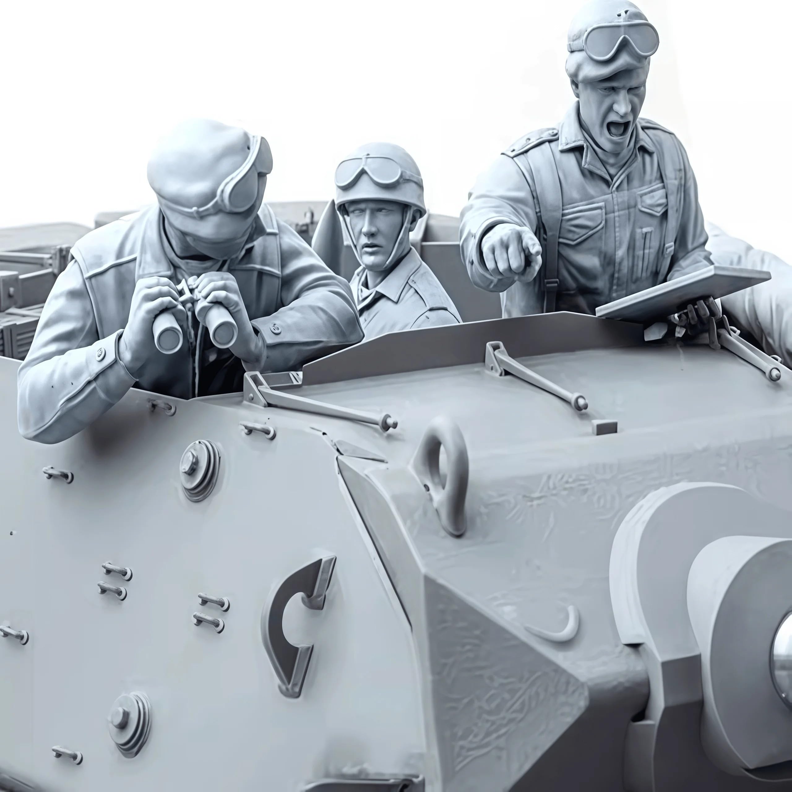 1/16 Resin Model Character Kit, Tank Member Commander, Unpainted Assembly Kit
