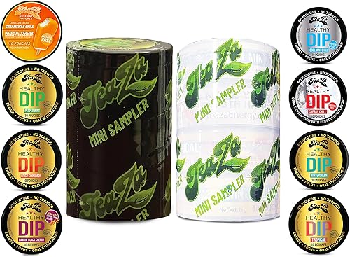 Miniatura 2 de Paquete de muestras Teaza, bolsas de inmersión saludables sin humo, tabaco alternativo para masticar, sin nicotina (paquete de 2 muestras - 8 discos