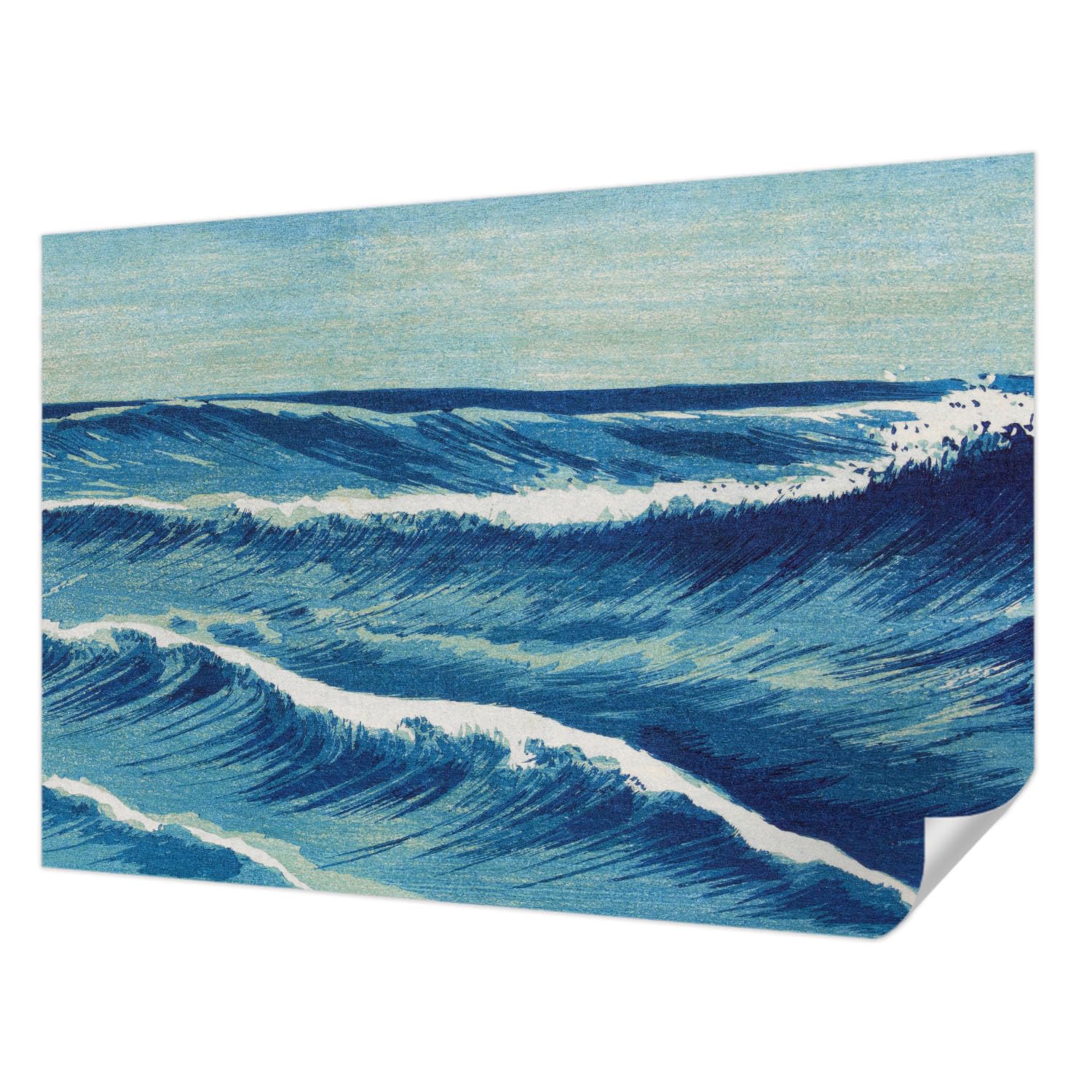 Papel parede autocolante 152x104 cm con diseño de olas del mar fotográfico moderno para dormitorio