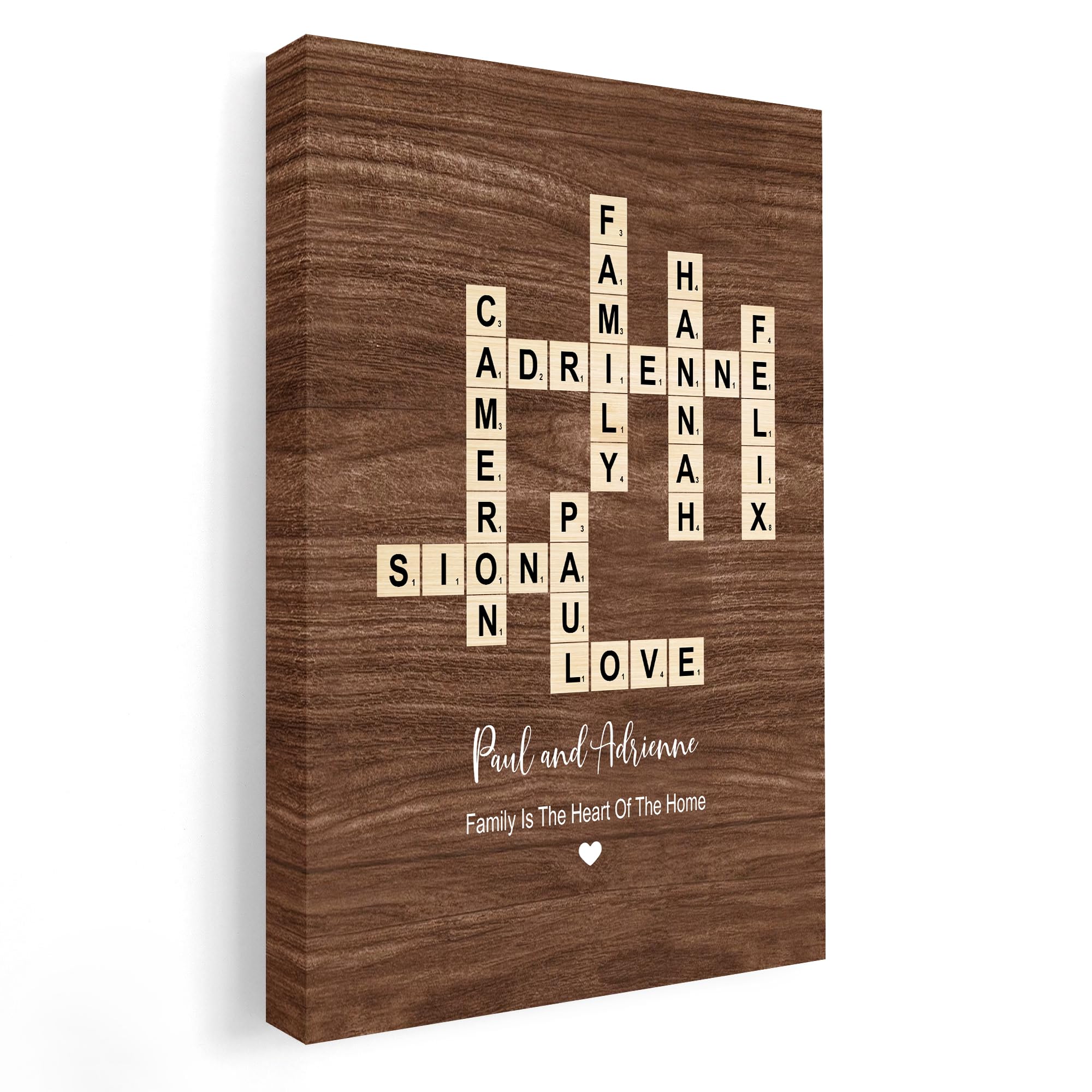 Personalized Family Names Wall Art, Custom Crossword Wall Decor, Crossword Family Name Puzzle Personalized Gift Idea for Christmas