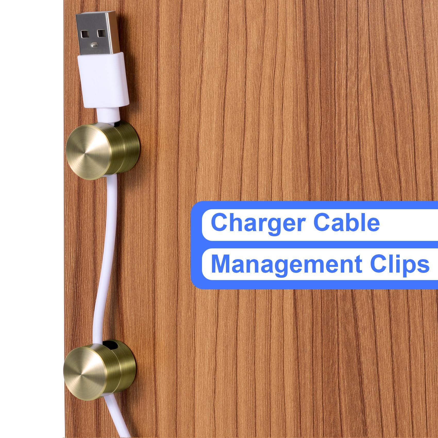 Antique Copper Charger Holders - Cable Clips -4